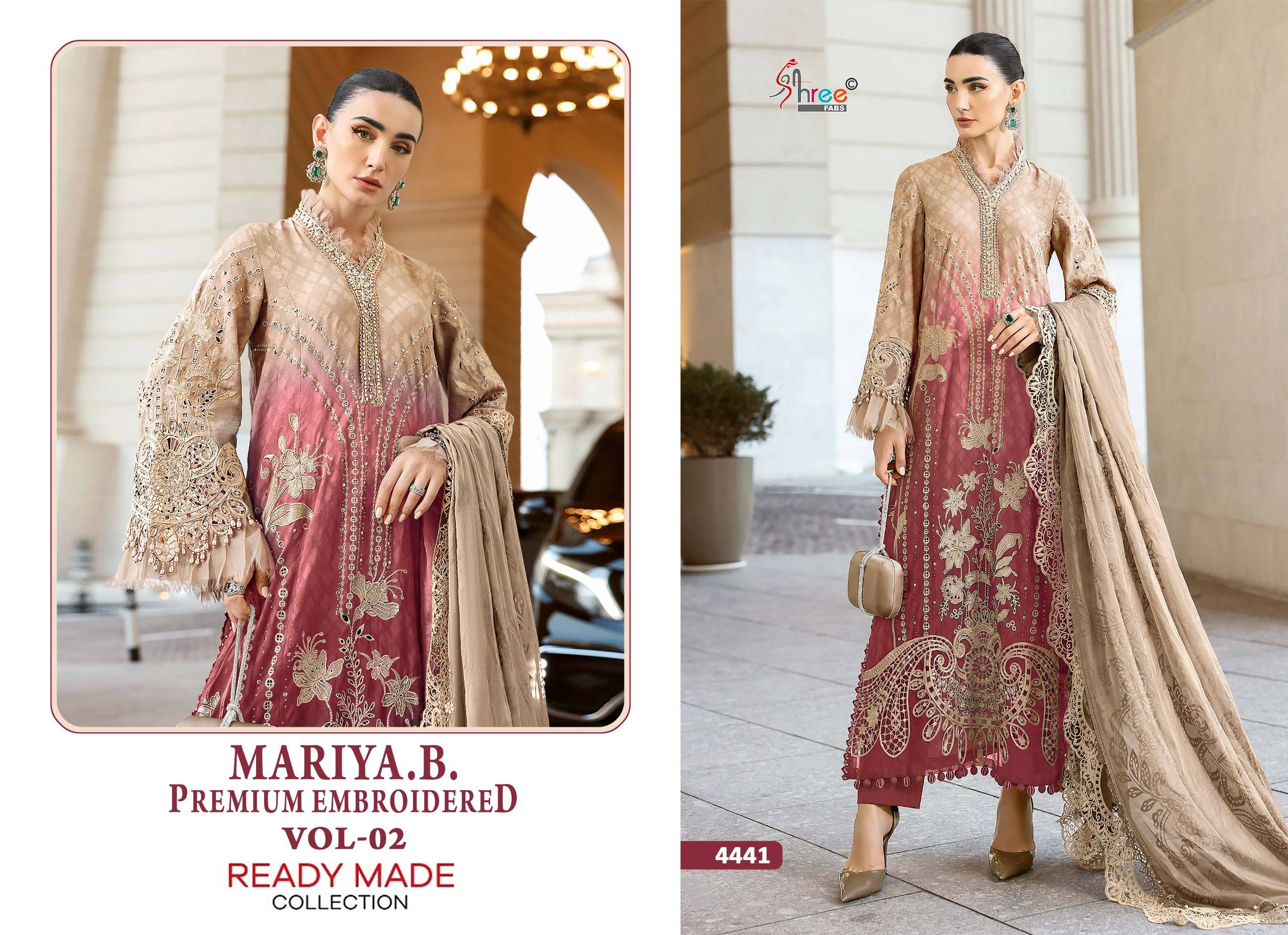 MARIYA.B. PREMIUM EMBROIDERED VOL-2 by  DEEPSY SUITS 4441 to 4444 series Pakistani Suits Colorful casual Wear cotton EMBROIDERED Dresses At Wholesale